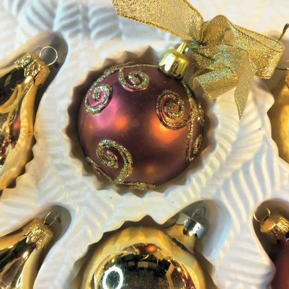 Bradford Handcrafted Glass Glitter Christmas Ornaments lot 16 - Picture 5 of 10